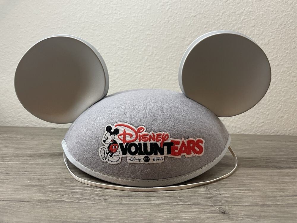 Disney VoluntEARS Mickey Mouse Ears Hat Gray Silver 25 Years of Giving Rare LE